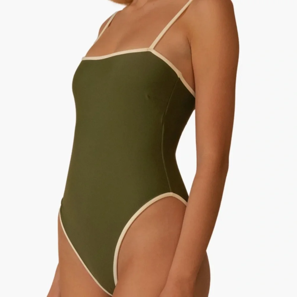 MONTCE Jacelyn Binded One-Piece Swimsuit Olive Cream Binded